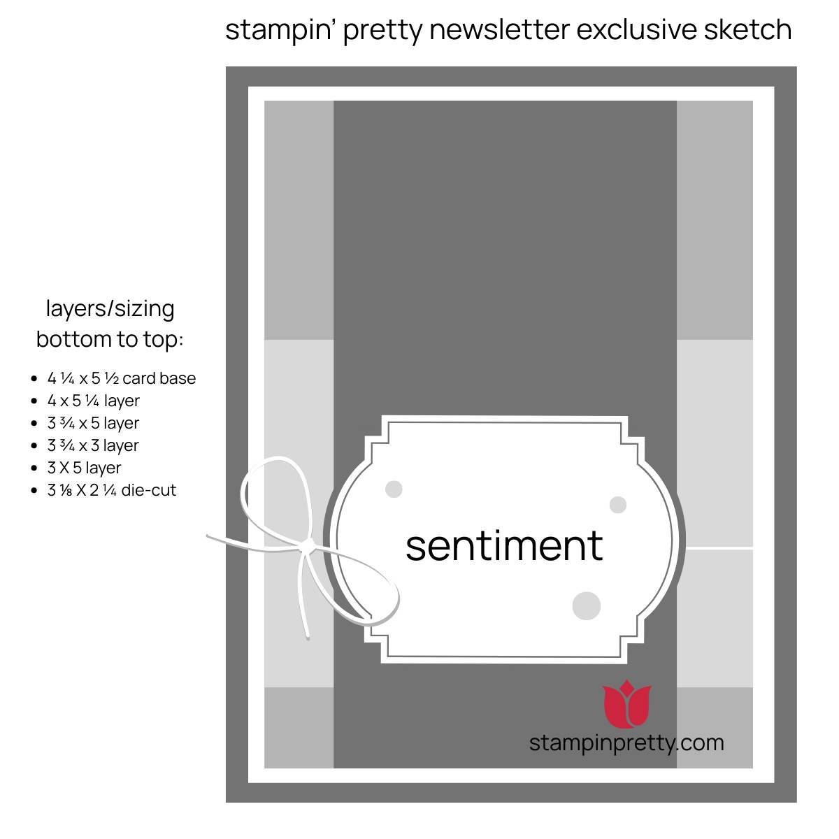 A graphic of a card sketch with measurements next to it