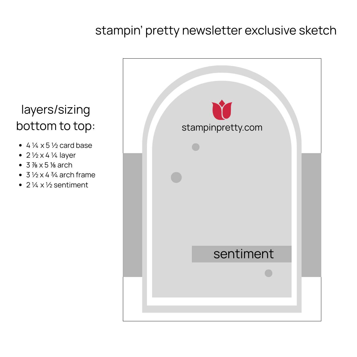 An image of a card sketch with an arched frame