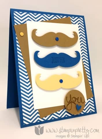 This handsome mustache trio really delights me–perfect to dress up a Father’s Day card or masculine birthday!