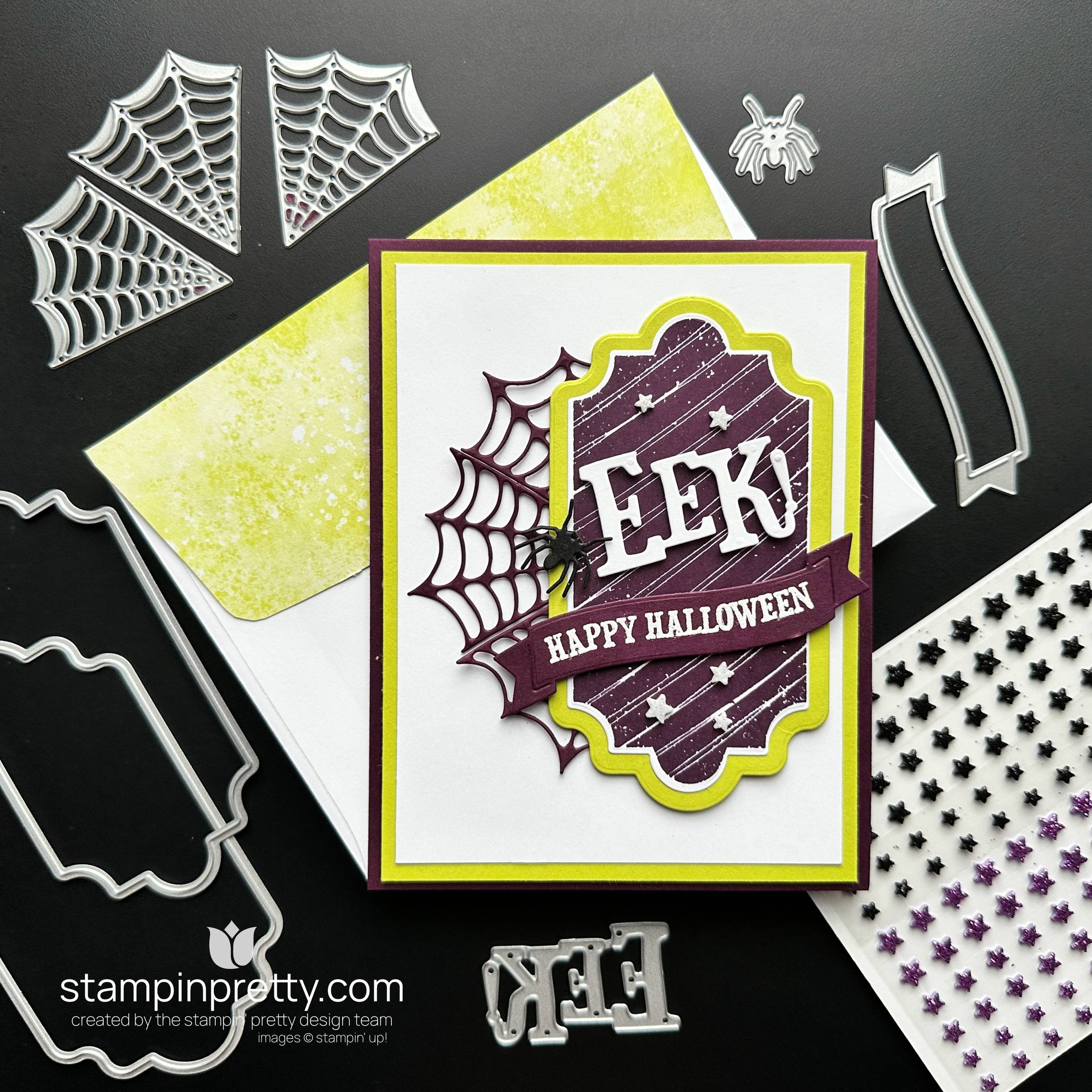 a fun and bright happy halloween card using the Stampin' Up! Fright Night Bundle