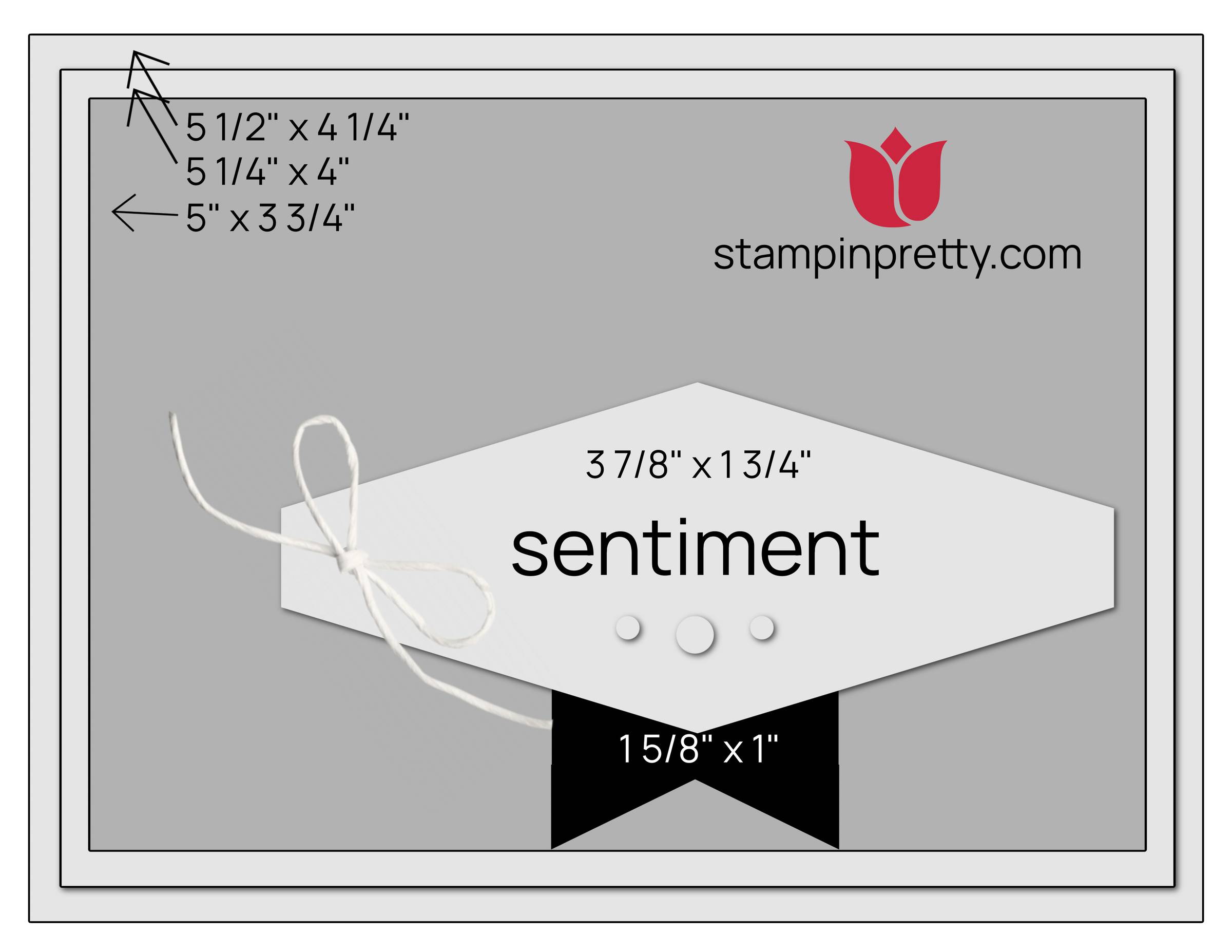 A card sketch with two layers and die-cuts to hold sentiments. 