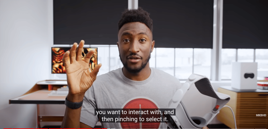 Gaze and pinch interaction on Vision Pro