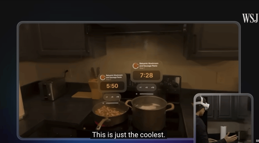Vision Pro used in cooking