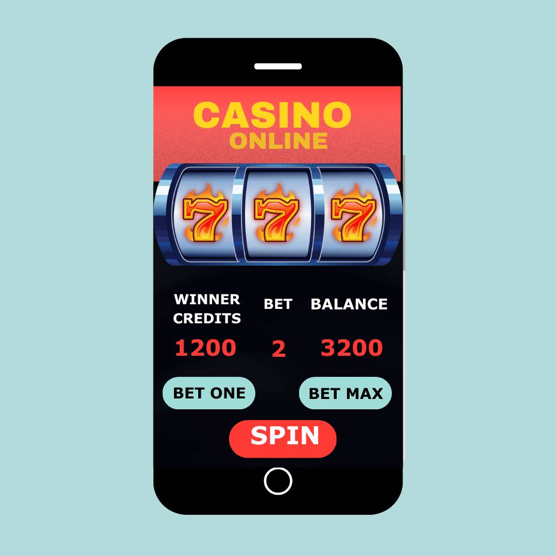 Online casino displayed on a phone screen 