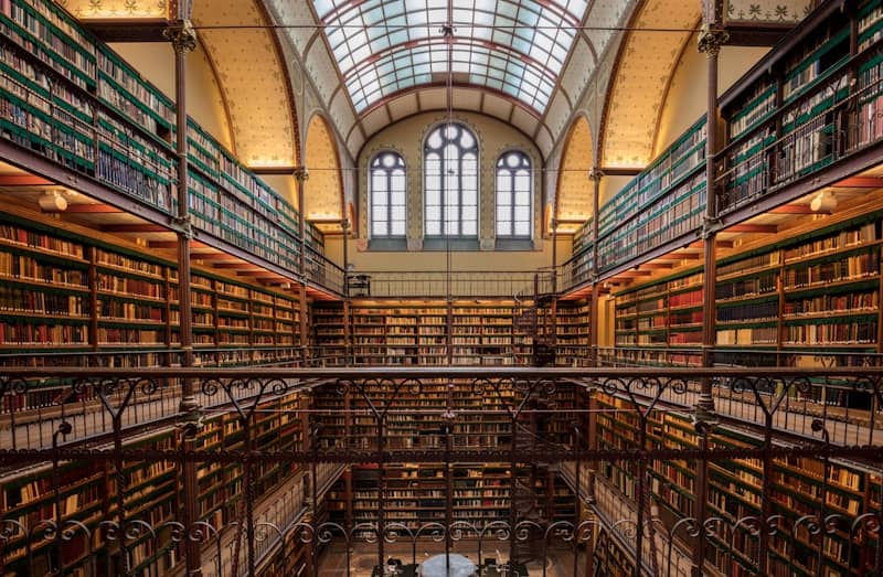 A large library filled with lots of books