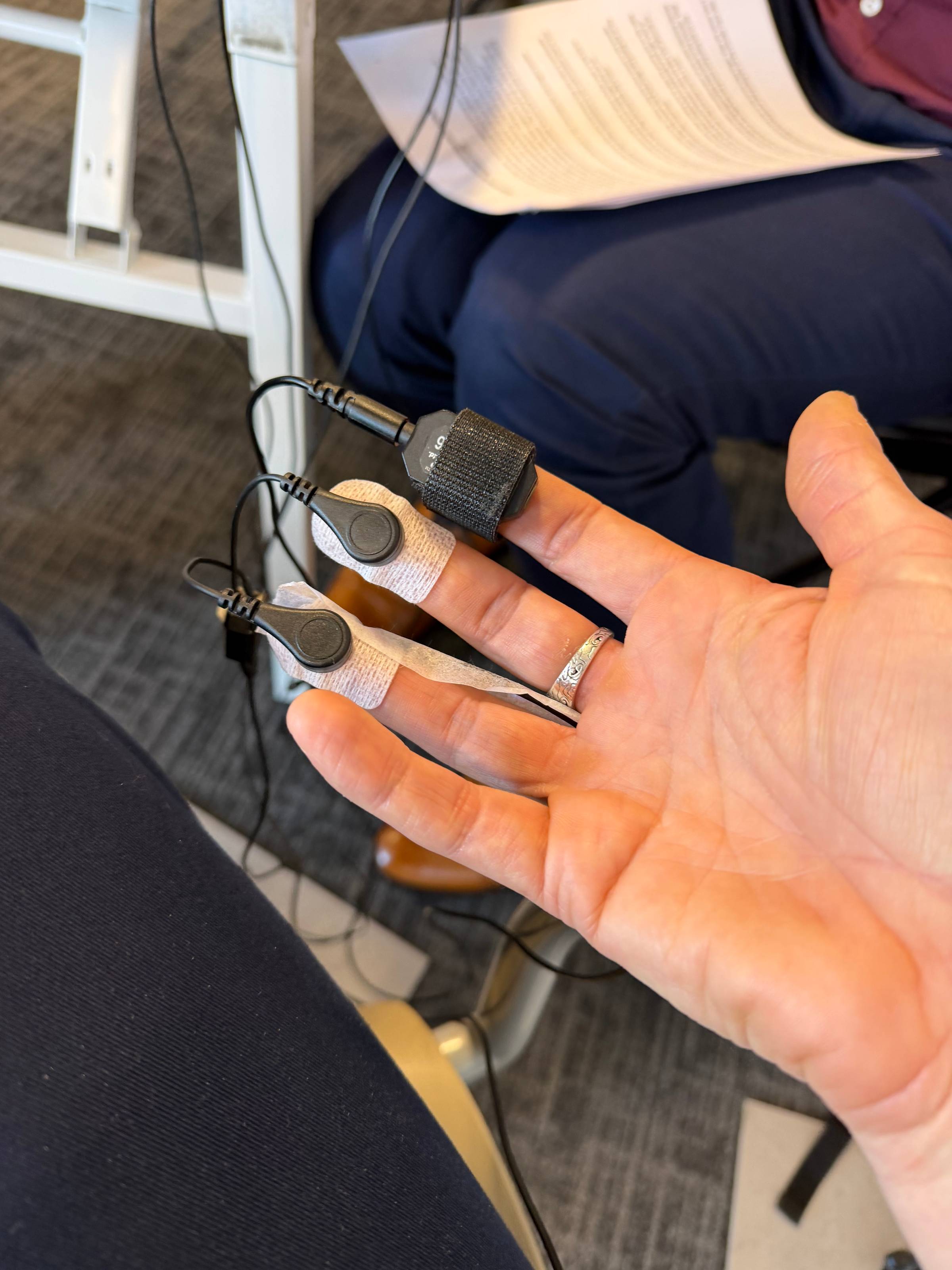 hand showing HRV setup
