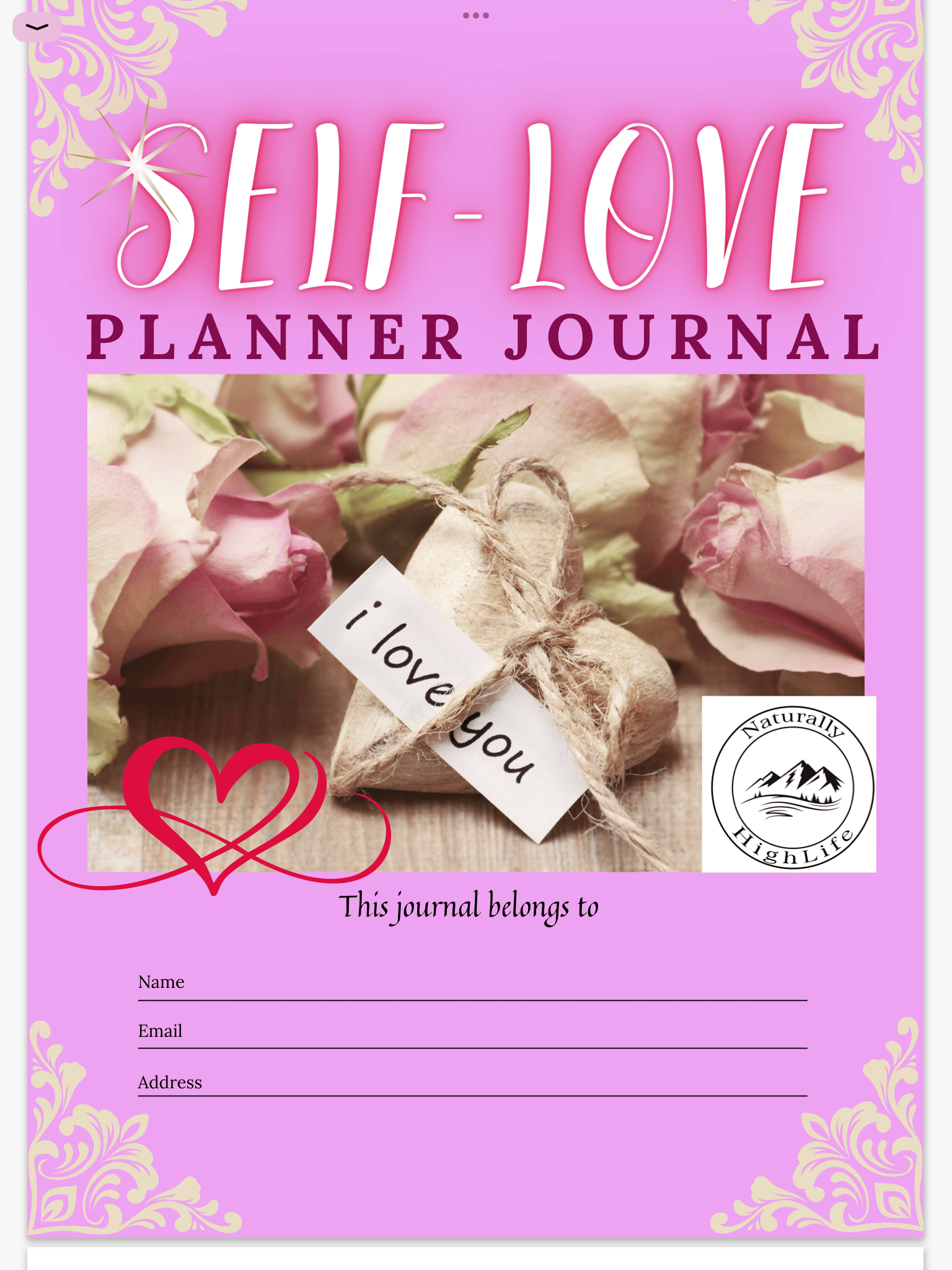 Self Love Planner Journal Digital/ Printable 