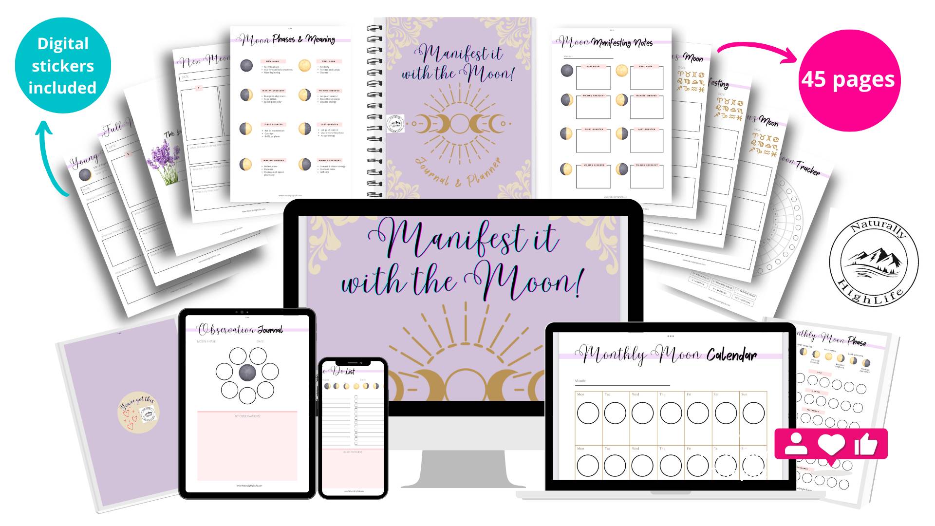 Manifest It With The Moon in a Journal
