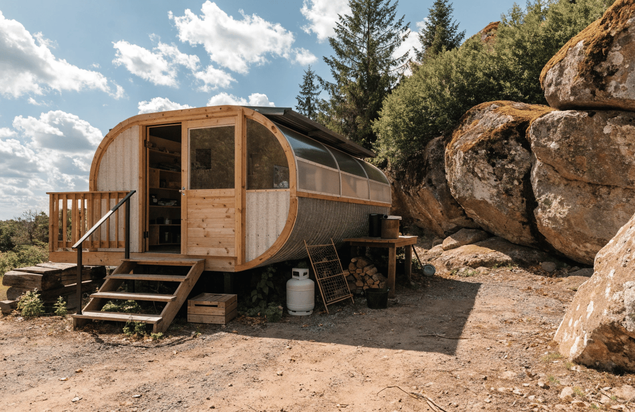 a cozy off grid tiny home.