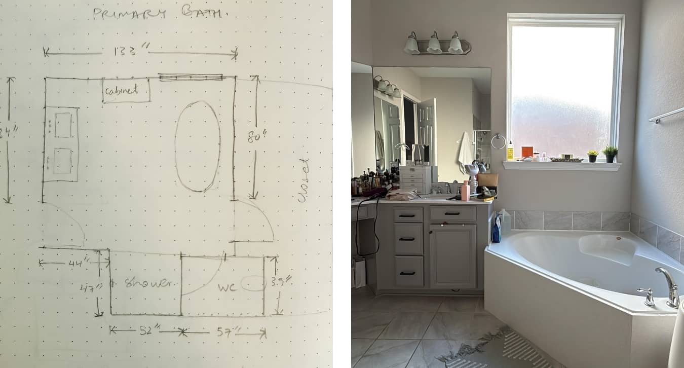 Primary Bathroom Before