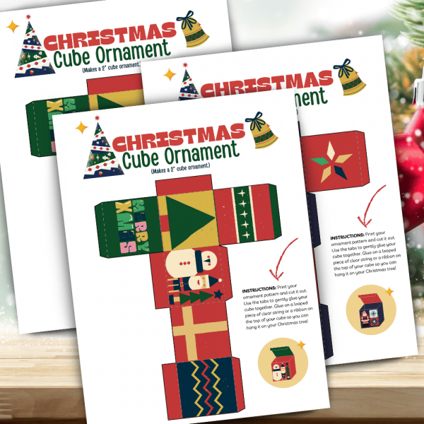 christmas printable ornament boxes