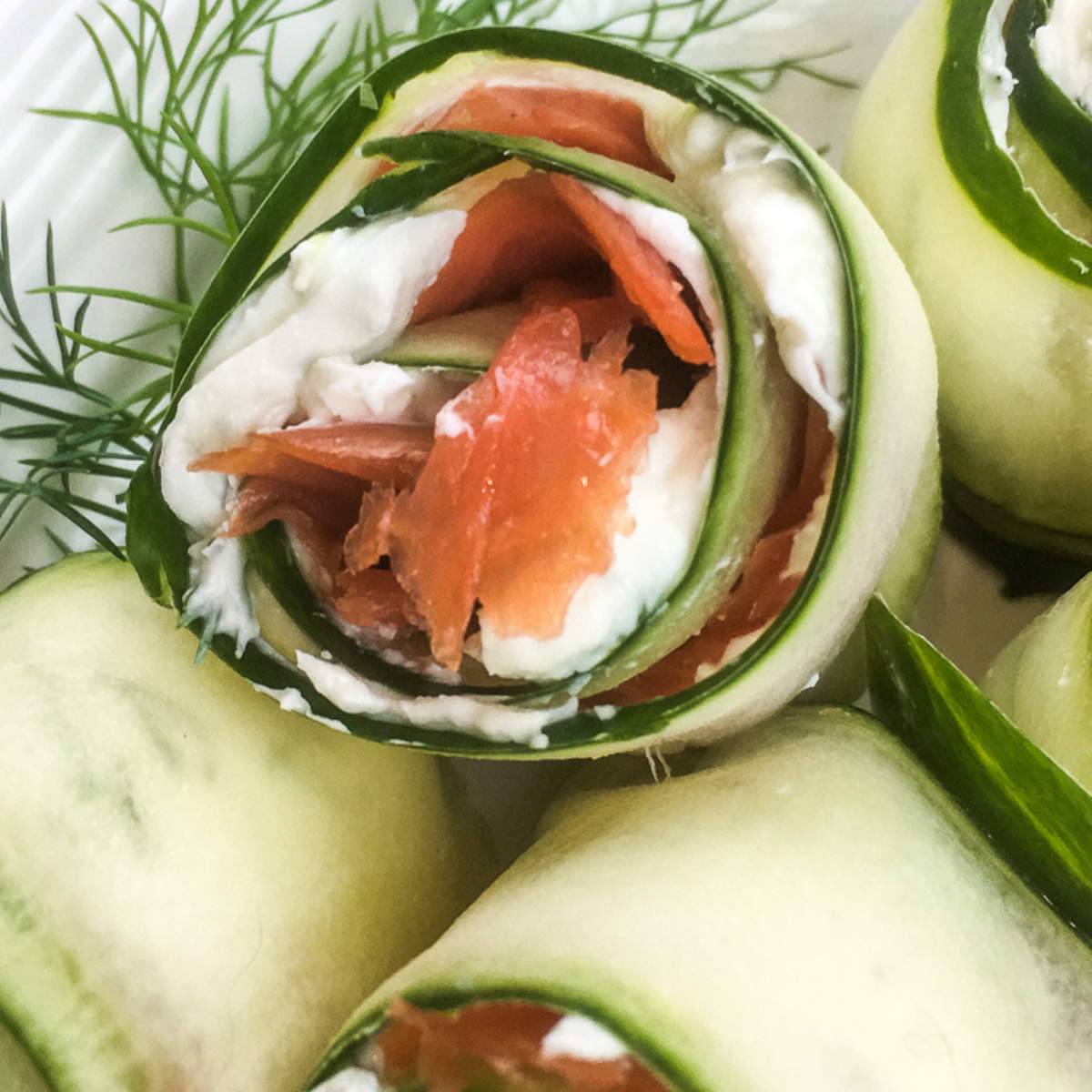 Cucumber Smoked Salmon Roll ups