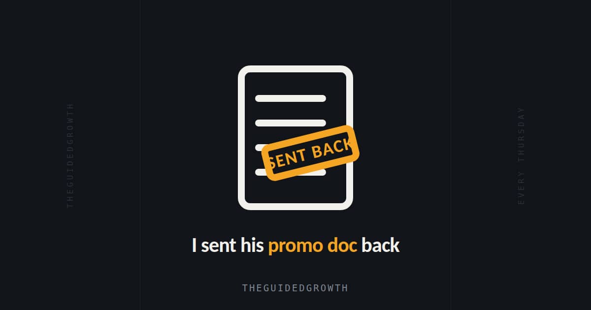I sent his promo doc back !!