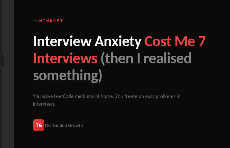 Interview Anxiety Cost Me 7 Interviews (then I realised something)