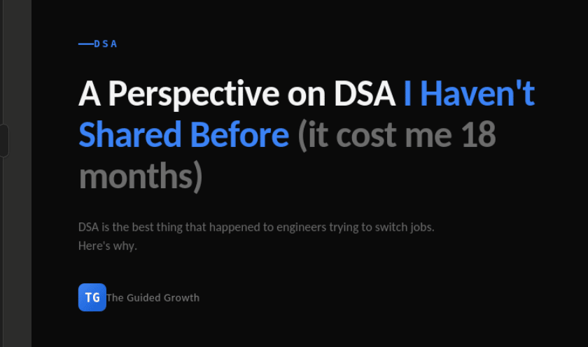 A Perspective on DSA I Haven't Shared Before (it cost me 18 months)
