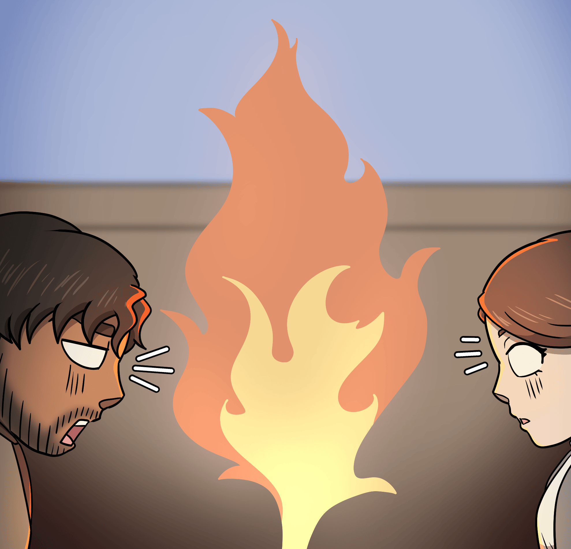 A particularly badly drawn fire in TCOM