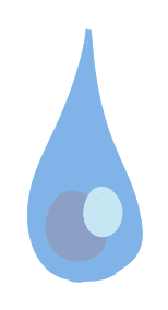 Water drop with a center shade