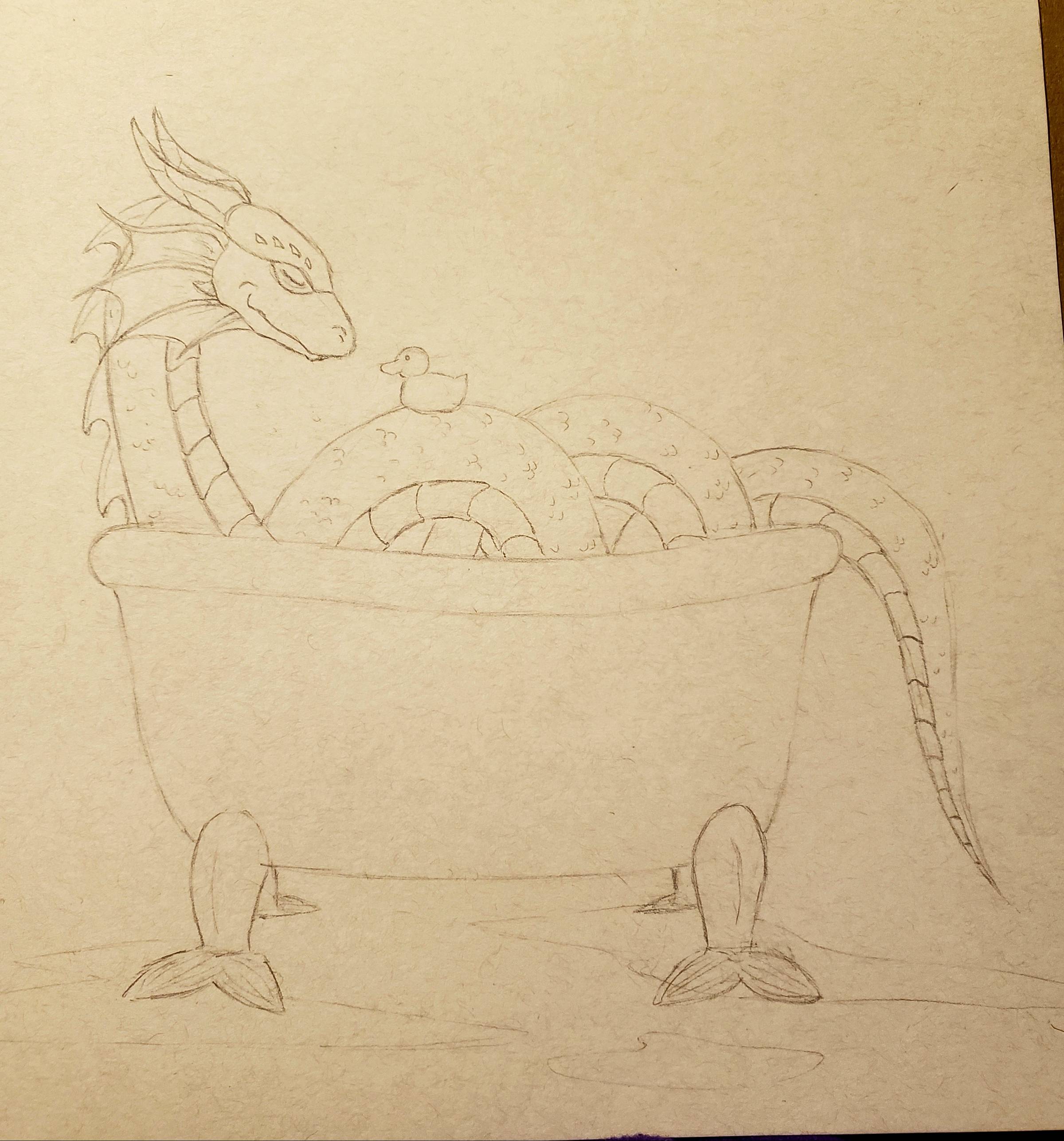 Dragon in tub 1