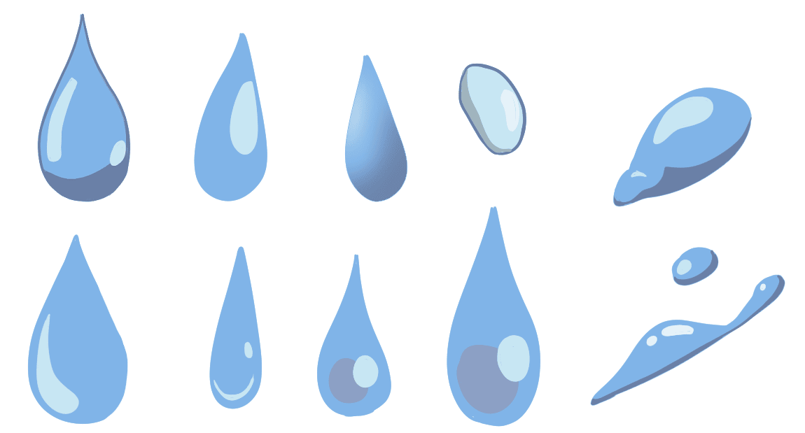 Water drops examples