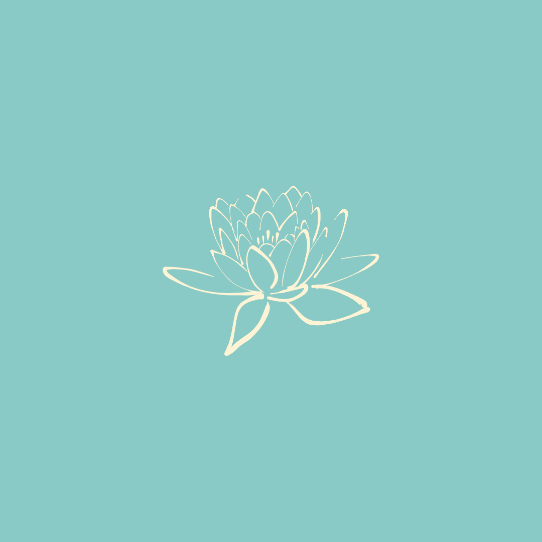 yellow lotus on turquoise background
