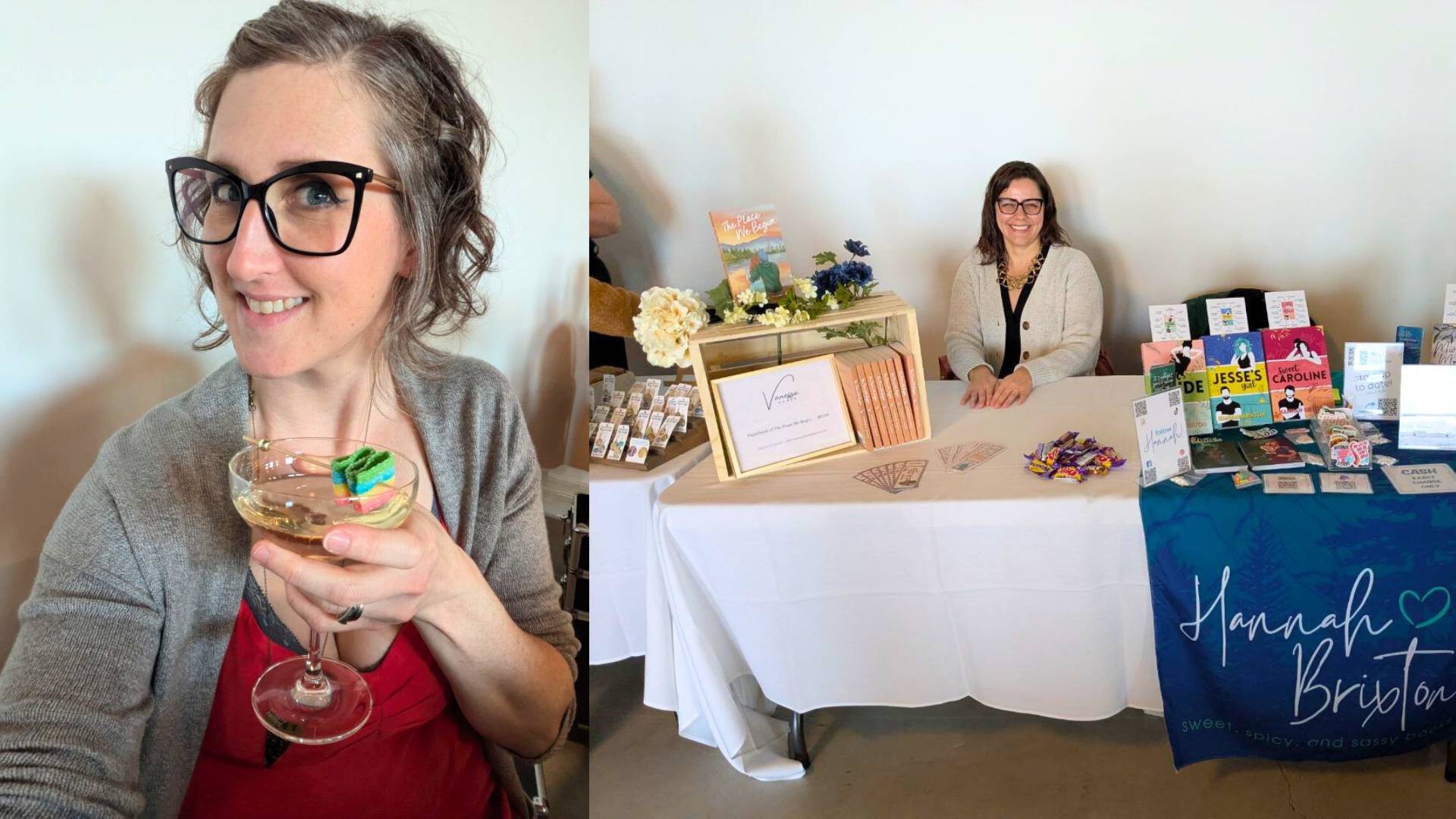 Hannah Brixton and Vanessa Chase at the Sip & Shop Social put on by Table of Contents Victoria