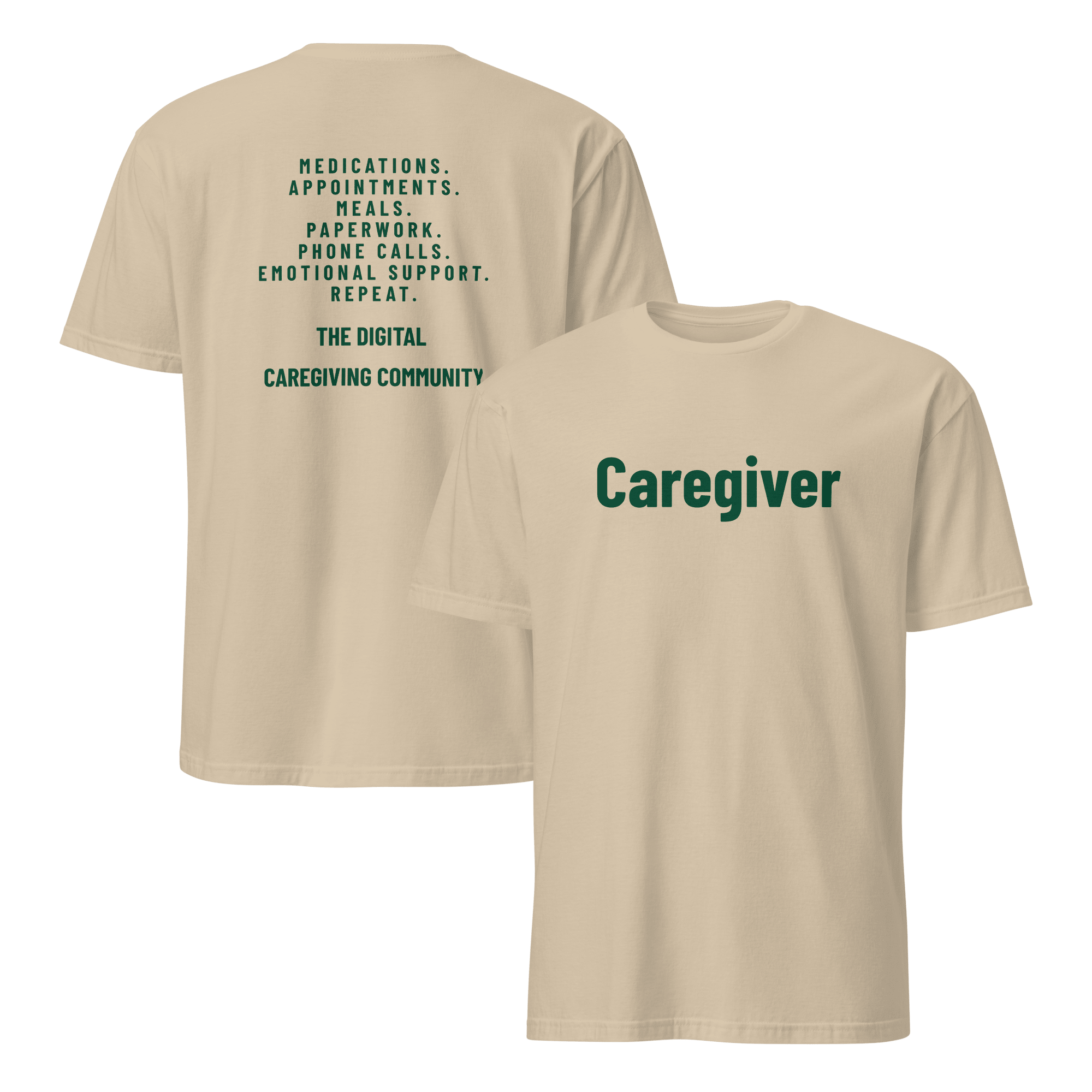 Tan Short-Sleeve Caregiver T-Shirt