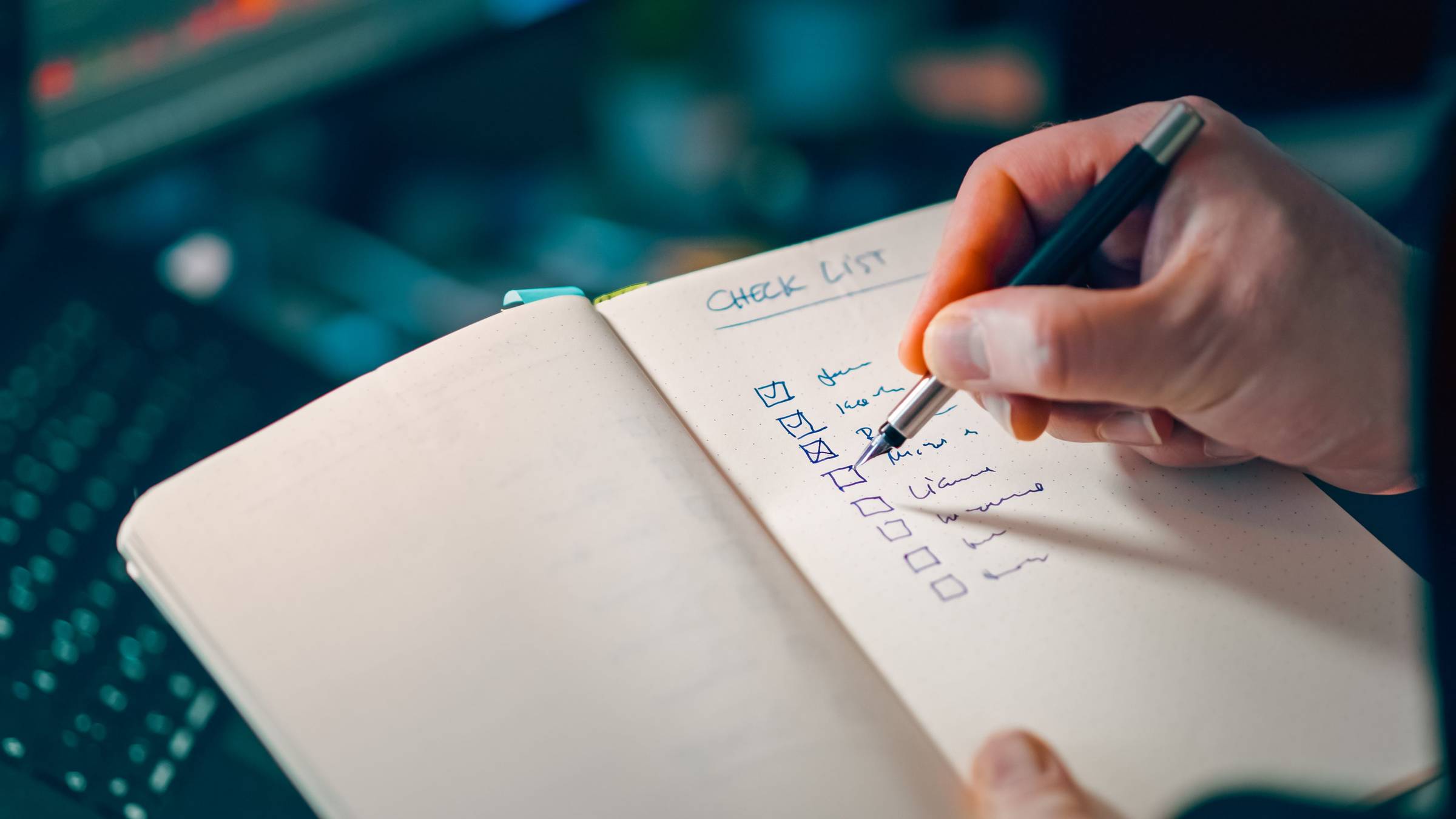 Photo of writing in a checklist 