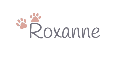 two paw prints with Roxanne as the signature