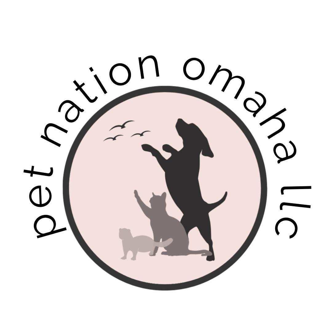 Pet nation omaha logo with text surrounding the image