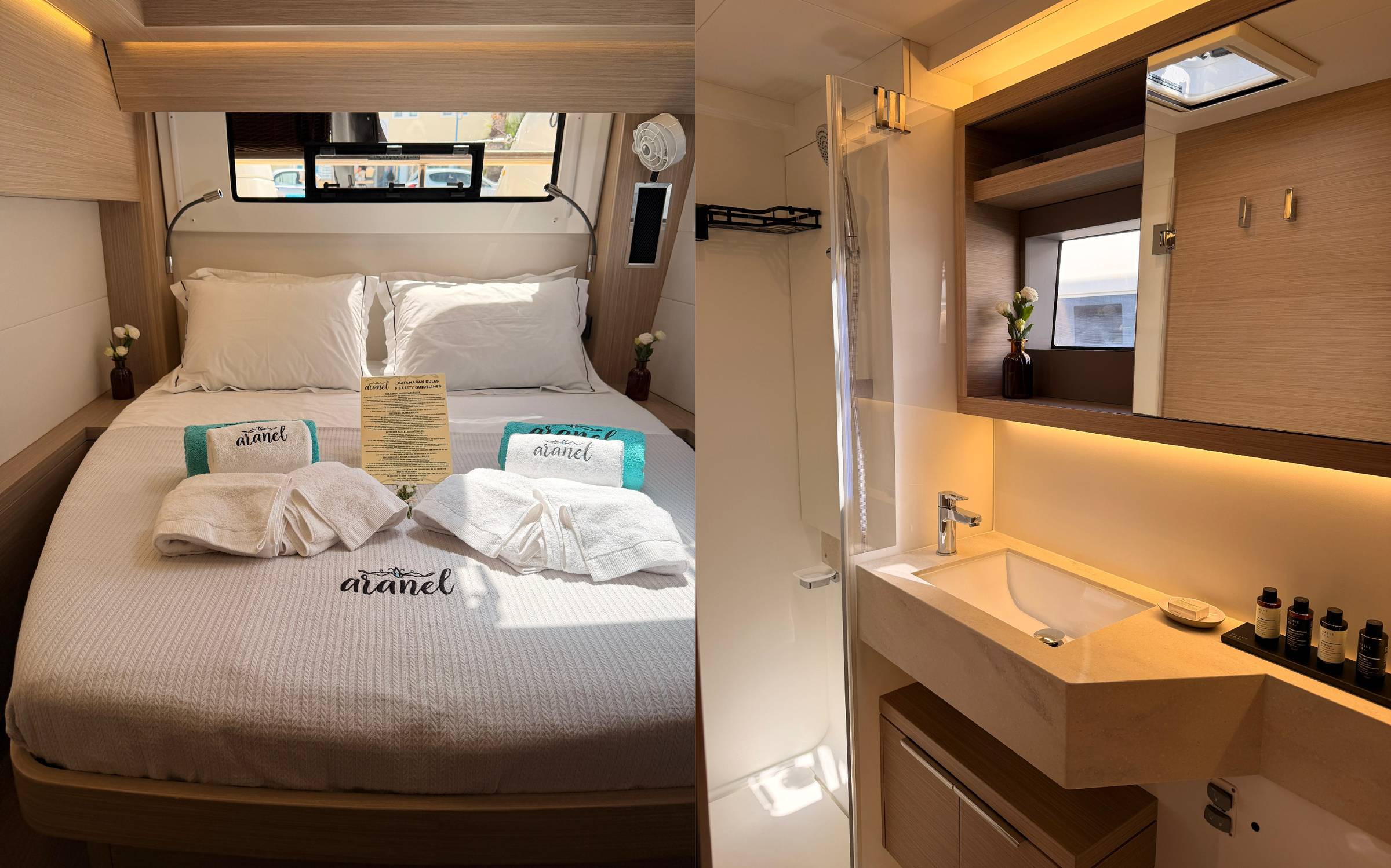 Crisp linens, warm wood, and all the little details taken care of. ARANEL's cabins are made for couples who want to actually unwind.