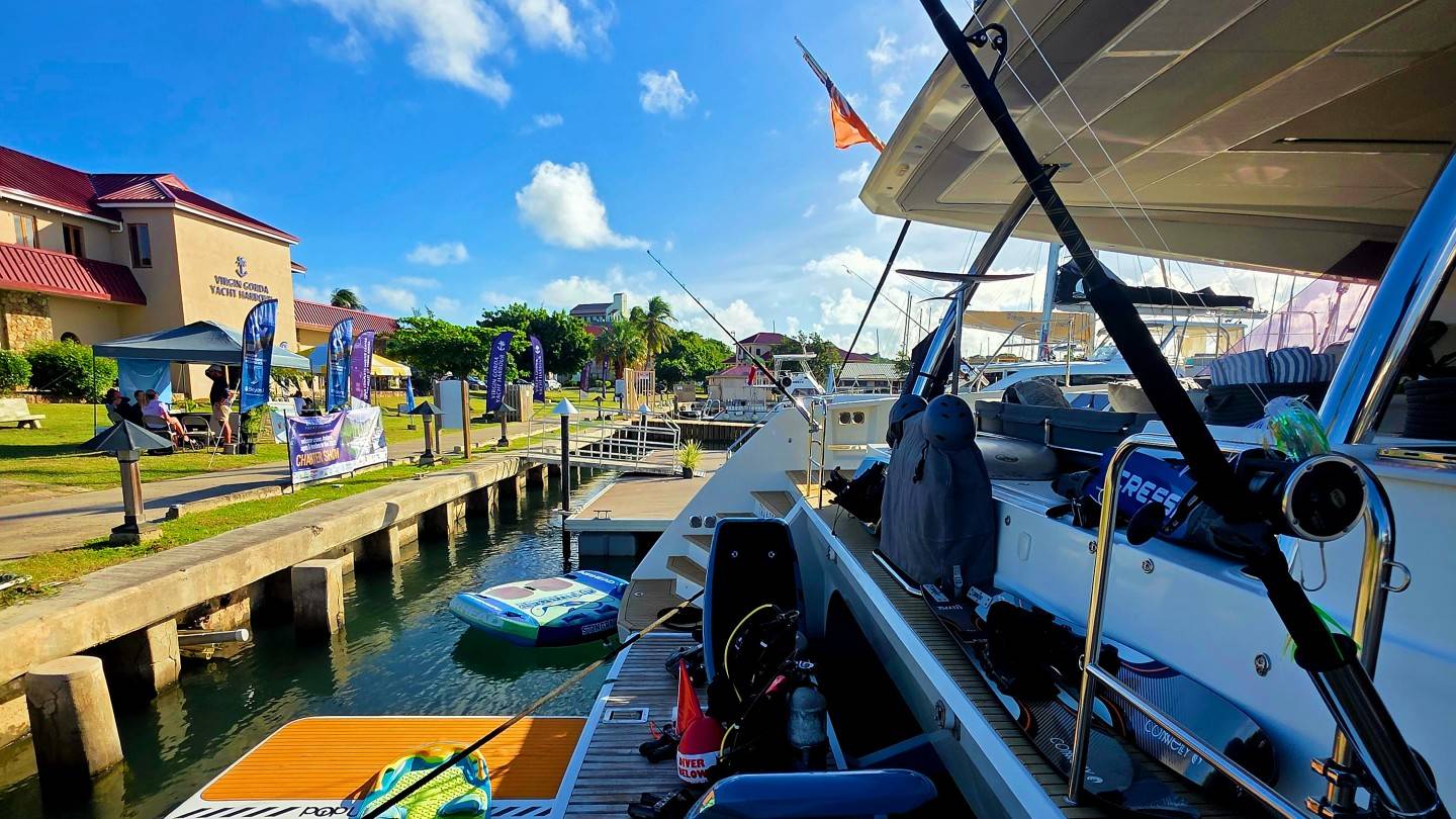 We visited yachts at the Virgin Gorda Yacht Harbour, where a large fleet has re-located from USVI