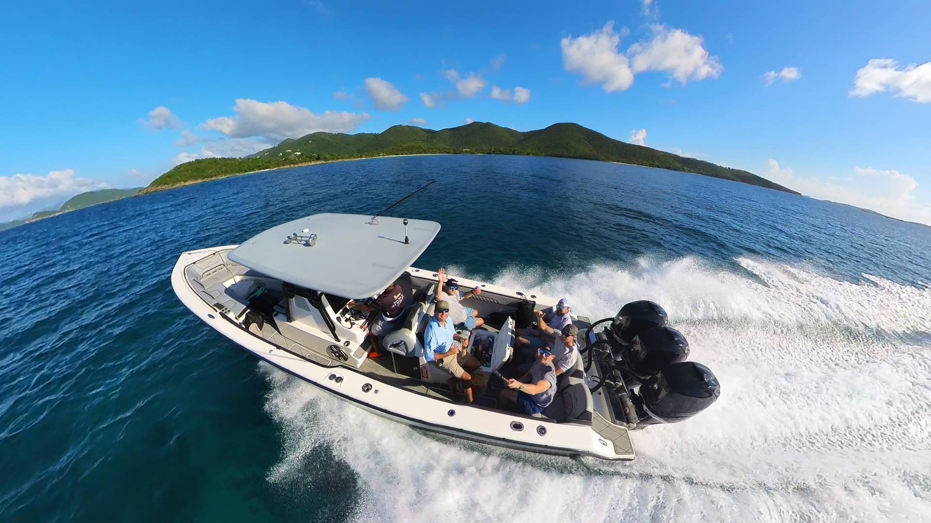 Our water taxi, en route to BVI after leaving Red Hook