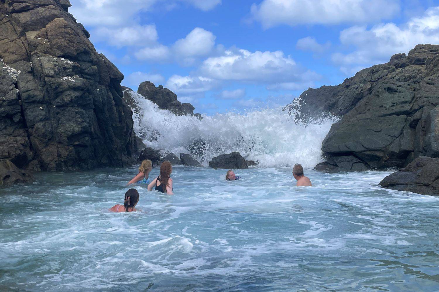 Big swells make for great times at the Bubbly Pool, JVD