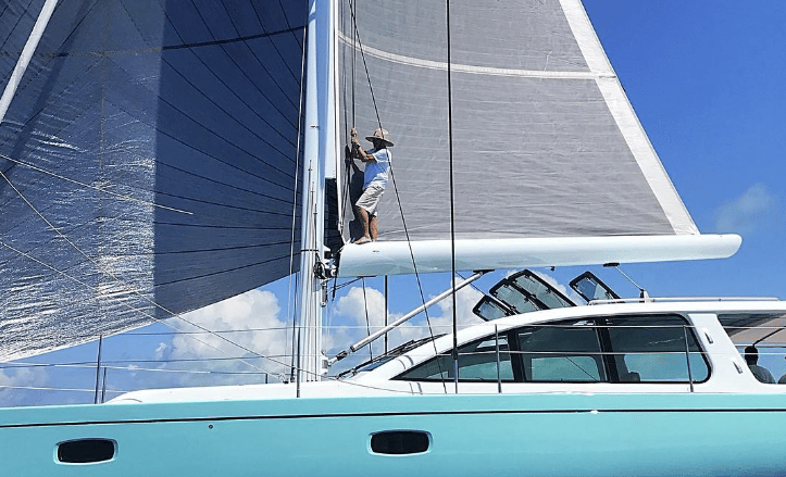 Jimmy in recent years "out on the sea for adventure" aboard his Surfari 50, Drifter