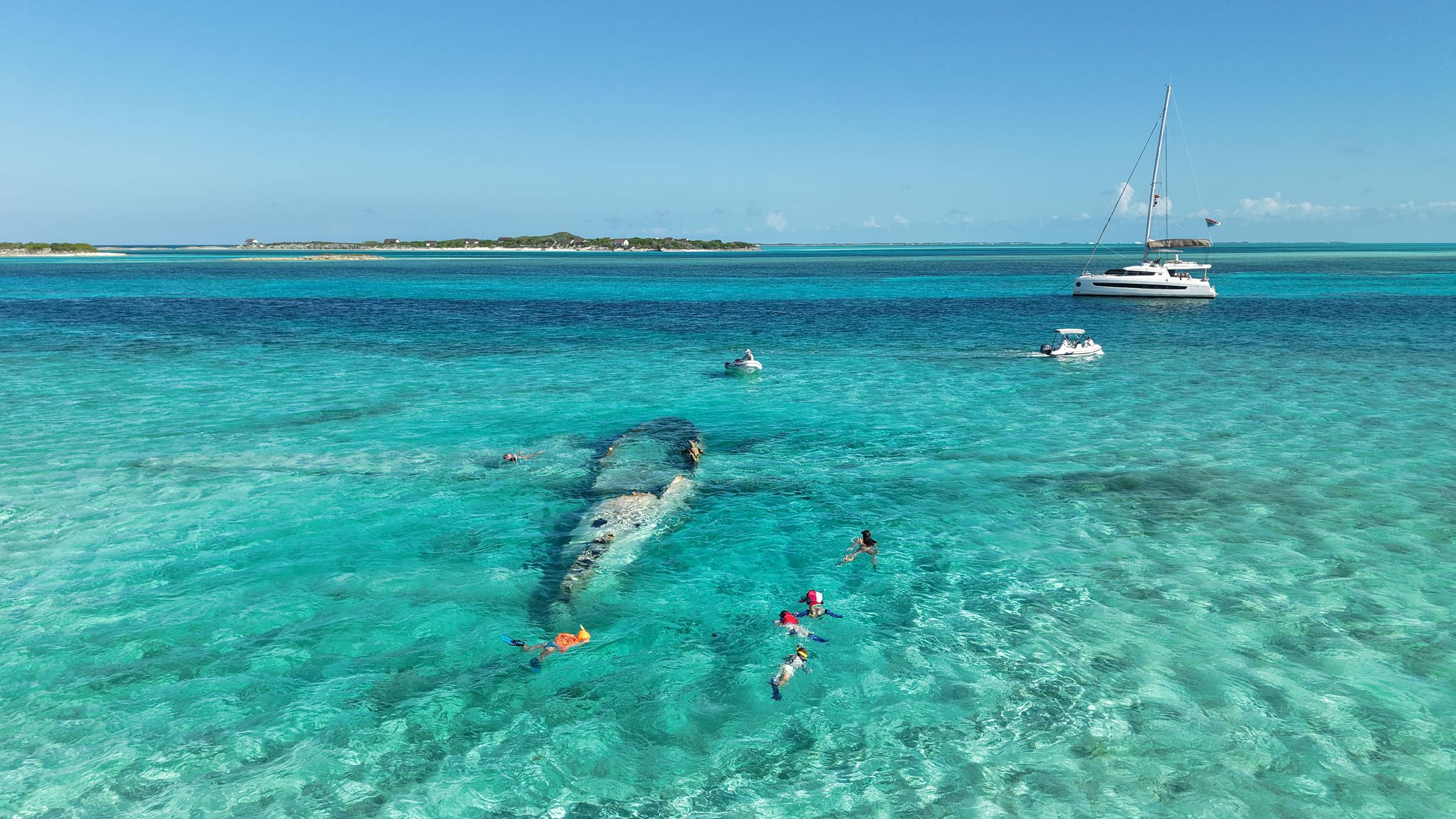 The sunken plane off Norman's Cay
