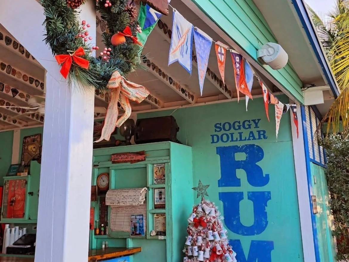 Soggy Dollar Bar decked out in December
