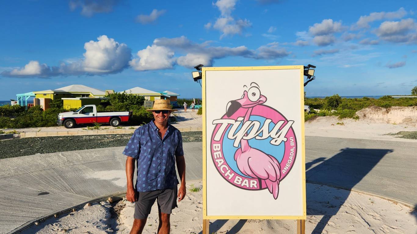 Don't miss Tipsy's on the north shore of Anegada, where you can still find that rustic beach bar vibe