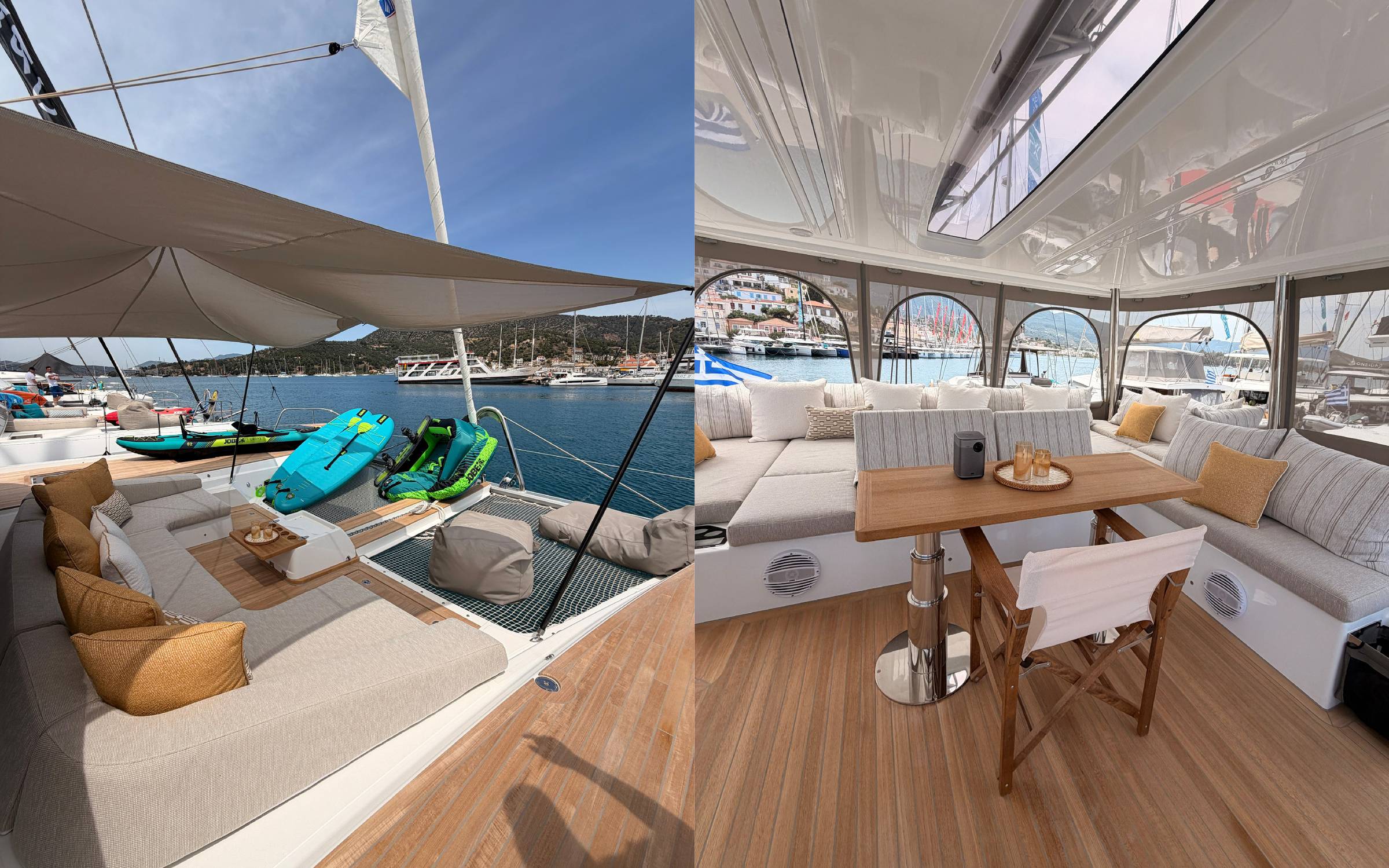 LULU’s outdoor spaces, designed for long lunches, sunset drinks, and easy days at sea.