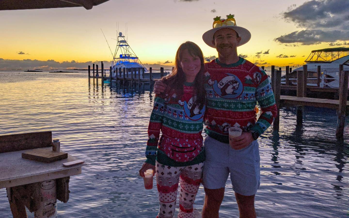 Britney and I at the Staniel Cay Yacht Club