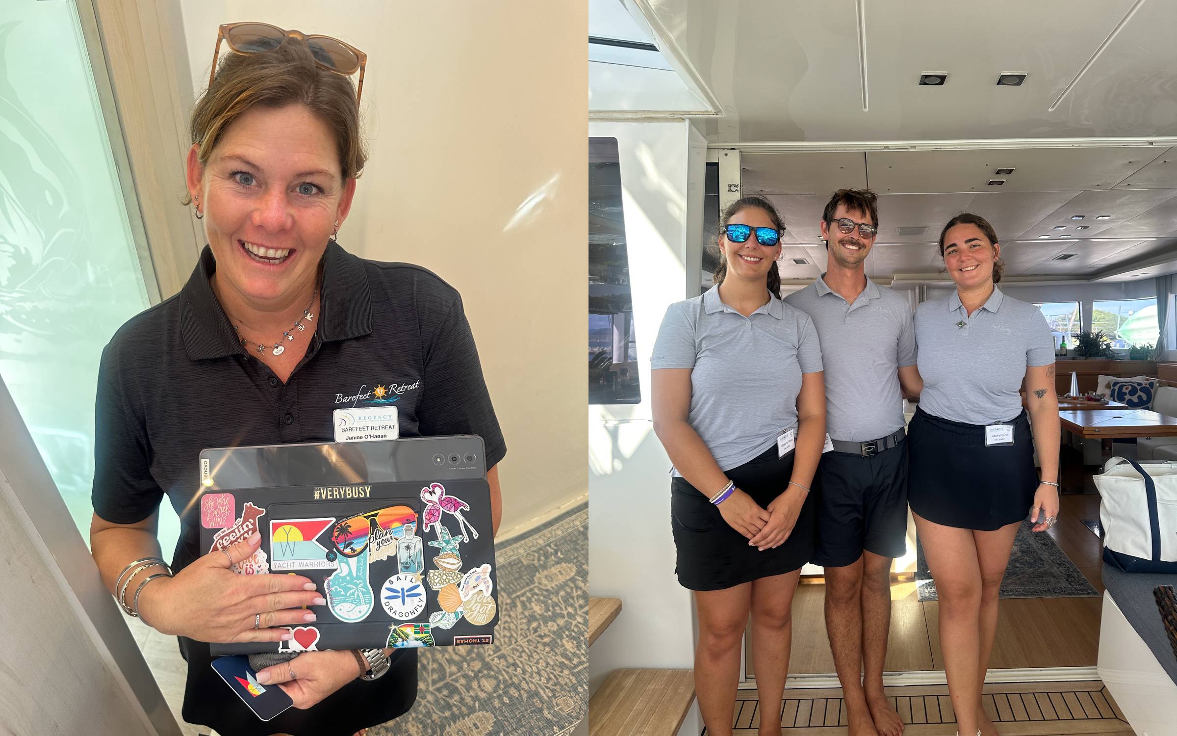 The crew of Barefoot Retreat and Sail Away at the BVI Yacht Show.