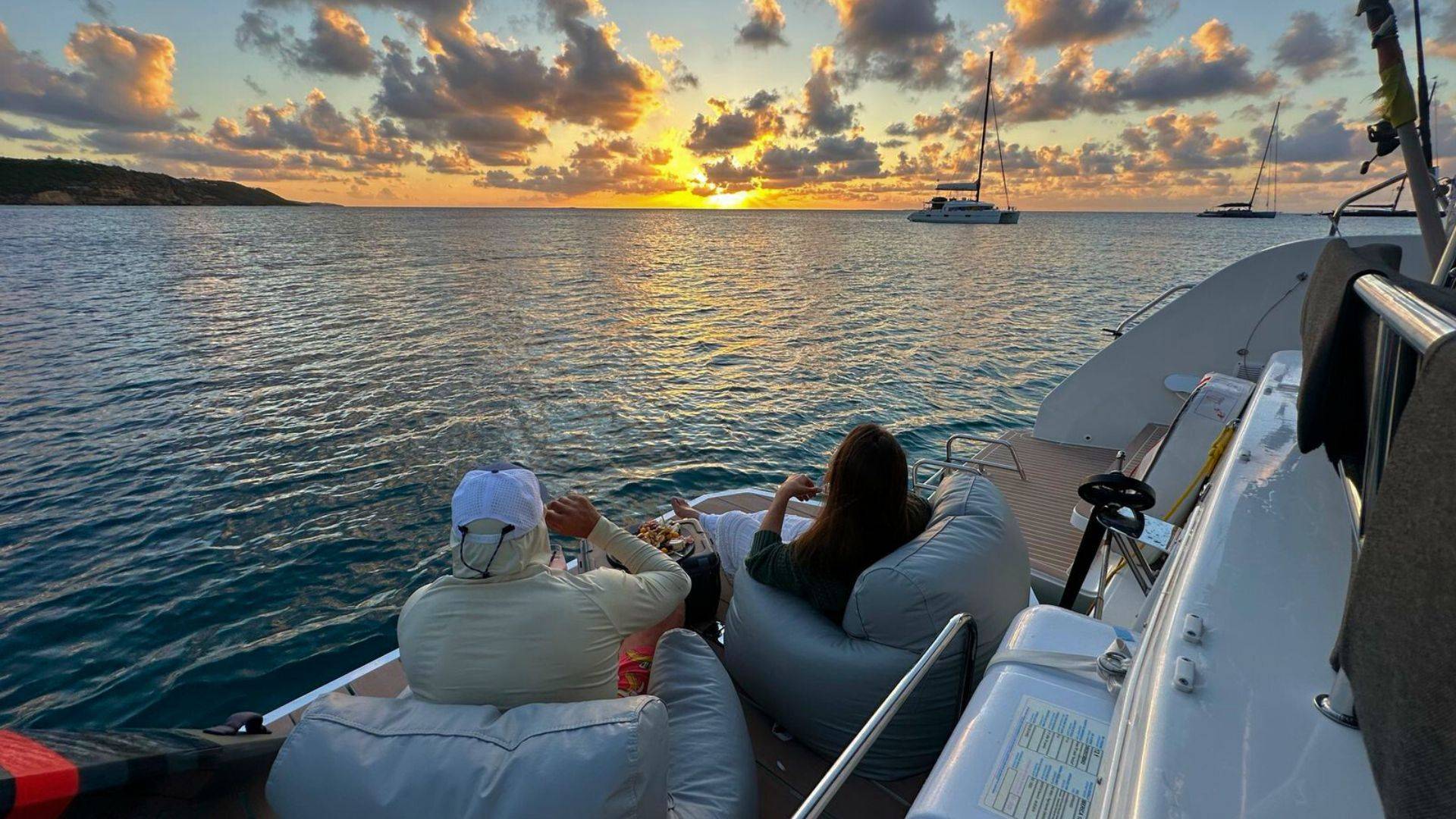 Enjoying sunsets off the stern were daily highlights
