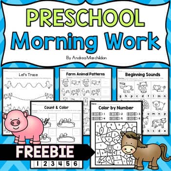 March Preschool Morning Work – Teach Pre-K to 3 with Andrea Marchildon