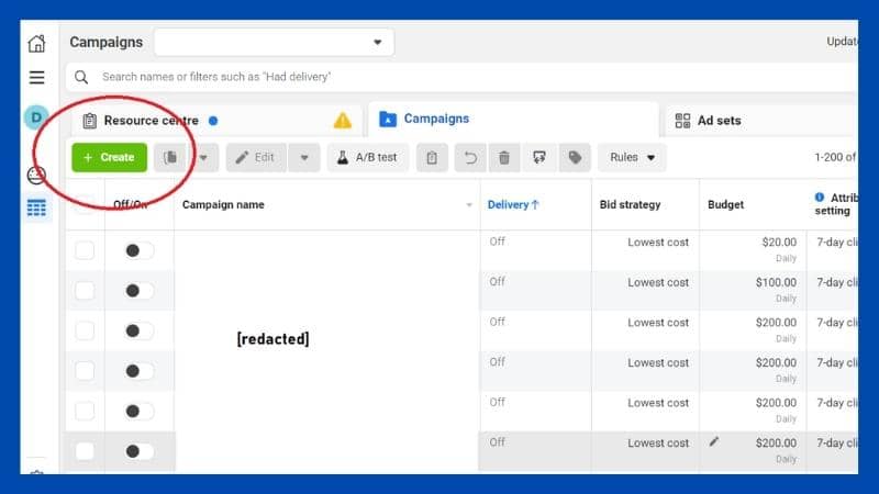 Create Facebook campaign