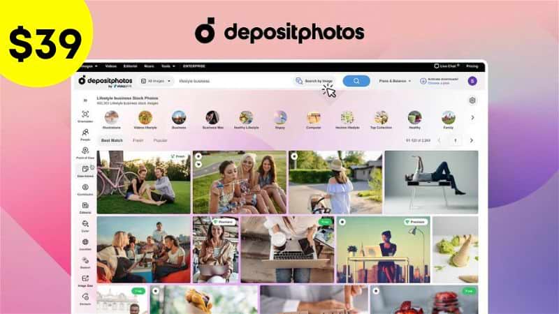 Depositphotos deal at AppSumo - 100 crediots for $39