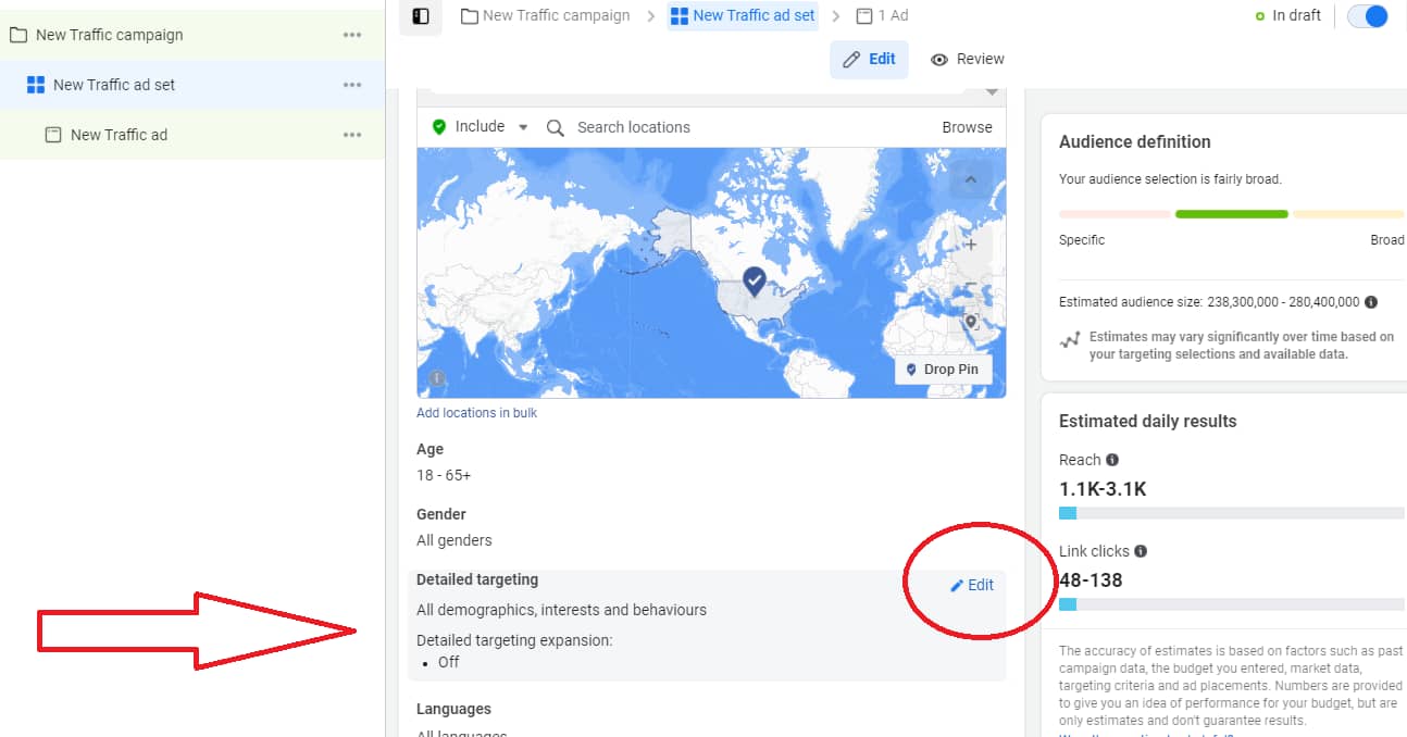 Facebook Ad Set creation 2
