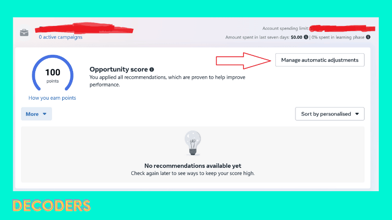 automatic adjustments activated Facebook Ads decoders