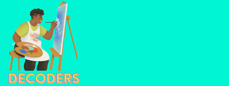 decoders newsletter header artist at work