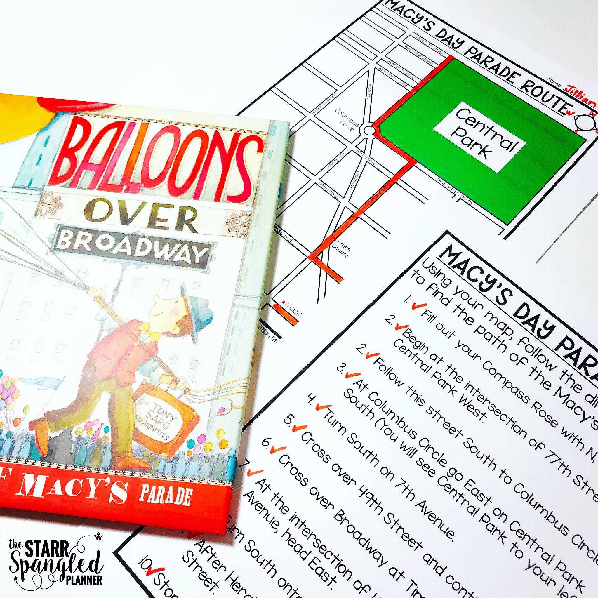 Thanksgiving Read Aloud Freebie Balloons Over Broadway