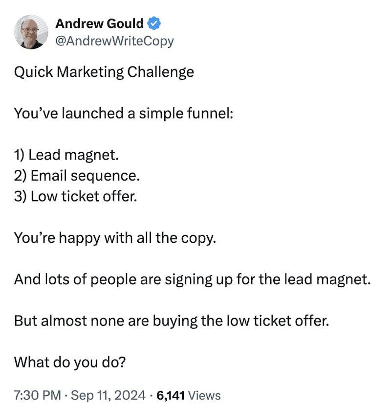 Marketing challenge on X