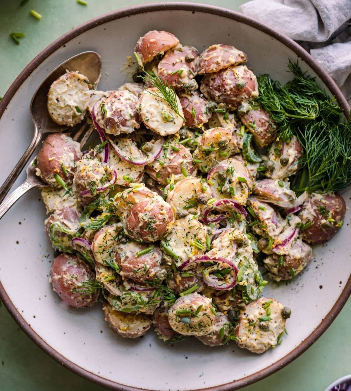a bowl of potato salad